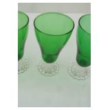 Vintage Set of Anchor Hocking Inspiration Green Water Goblet (6ct)