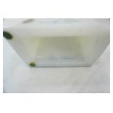 Libbey Red Cardinal Glasses (4ct); Ruby Champagne Glasses; Vintage Fenton hand-painted satin custard glass clock Cardinal Winter Scene