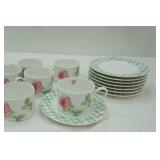 Vintage Hallmark Sakura China Coffee Cups and Saucers (8 of each) Rose pattern