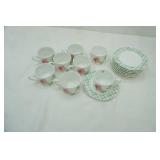 Vintage Hallmark Sakura China Coffee Cups and Saucers (8 of each) Rose pattern