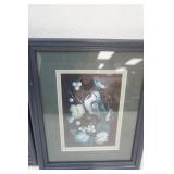 (3ct) Zhostovo-Style Floral Paintings. Framed, matted, with glass