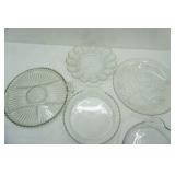 Collection of Vintage Pyrex and Crystal Serving Platters and Pie Plates