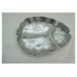 Tropic Core Pewter Presentation Polished Aluminum 2-section serving bowl