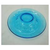 Vintage Blue Glass Rolled-Edge Bowl