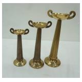 3ct Century Brass Candle Holders