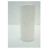 Vintage White Ceramic Cylinder Vase 9" tall