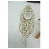 Vintage Mirror, Brass Wall Sconce, Vintage Brass Turkish Meat Skewers, Ornate Door Knob Wall Hook