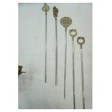 Vintage Mirror, Brass Wall Sconce, Vintage Brass Turkish Meat Skewers, Ornate Door Knob Wall Hook