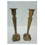 Set of Bombay Brass Candlestick Holders 22" tall