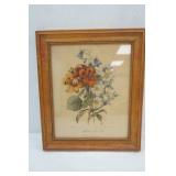 Vintage Framed Botanical Print of Pierre-Joseph Redoute 13.5"x11.5"