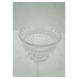 Large Crystal Glass Footed Bowl. 7.5" tall with a 10" diameter