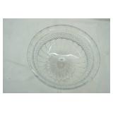Large Crystal Glass Footed Bowl. 7.5" tall with a 10" diameter