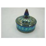 Vintage Indiana Glass Princess Blue Carnival Glass Candy Dish
