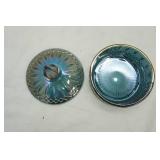 Vintage Indiana Glass Princess Blue Carnival Glass Candy Dish