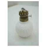 Vintage Miniature Milk Glass Oil Lamp 4.5" tall