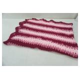 Mauve and Pink Afghan. Like New Condition.