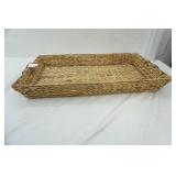 Hand-Woven Rectangular Water Hyacinth Serving Tray/Ottoman Tray
