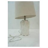White Ceramic Table Lamp, Diamond Pattern