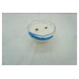 Crystal Dish with Frosted Glass Swans Candle: Grapefruit & Mint