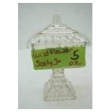 Vintage Jeannette Glass "Wedding Box" Clear Pressed Candy Dish Candle: Wild Flower