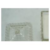 Vintage Jeannette Glass "Wedding Box" Clear Pressed Candy Dish Candle: Wild Flower