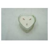 Vintage Crystal Heart Dish Candle: Rosemary