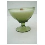 Vintage Denby Crystal Aurora Winterberry Green Champagne/Sherbet Glass