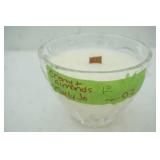 Crystal Dish Candle: Cherry & Almond. 5.25" diameter and 4" tall