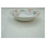 Vintage Pink and White Scalloped Porcelain China Serving Bowl