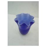 Cobalt Blue Glass Handkerchief Vase