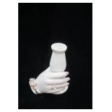 Vintage Lefton China Figural Hand Vase 7" tall; Vintage Porcelain Woman
