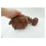 Vintage hand-carved wooden Hippo Sculpture