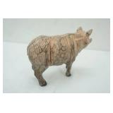 Hand-Carved Folk Art Wooden Pig Figurine