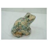 Vintage Joan Baker Designs Decoupage Floral Glazed Frog Figurine
