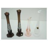 Vintage Glass bud Vases: Westmoreland & Fenton