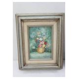 (2ct) Vintage Oil on Canvas by Salmestrelli. Floral Still life. Framed. 10"x 12"