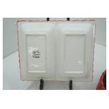 Bella Casa by Ganz Rimmed Stoneware Plates & Divided Serving Tray