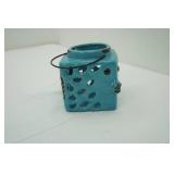 Ceramic Turquoise Fish Lantern Candle Holder