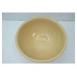 Antique Weller Pottery Yellowware Mixing Bowl w/Brown Stripes. 5.5" tall w/12" diameter