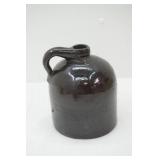 Antique Black-Glazed Stoneware Jug. 8" tall