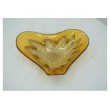 Murano for Princess House Amber Art Glass Bowl. 9"x7"x3"