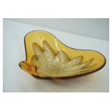 Murano for Princess House Amber Art Glass Bowl. 9"x7"x3"