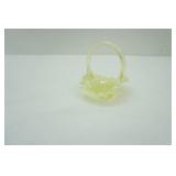 Fenton Topaz Opalescent Pony Basket 3.25"x4"x4.5"
