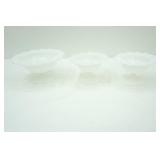 Vintage Anchor Hocking Old Colony "Open Lace" White Milk Glass Compotes