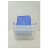 Hefty Clear Storage Totes with Blue Lids and Latching Handles (4ct)