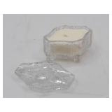 Vintage Cut Crystal or Glass Trinket Box Candle: Woodland Snow