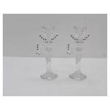 Pair of Lenox Crystal Butterfly Candlesticks