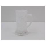 Vintage Federal Iridescent Carnival Glass Beer Stein, iridescent white milk glass finish