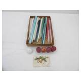 Tapered Candles, 4 votives, 1 snowball candle