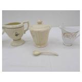 Imperial 22Kt Gold accented creamer, Vintage Helmet Hand-Painted Pitcher, Vintage Holland Tea Set Creamer, Pacific Sugar Canister